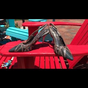 ☀️ Beautiful Blue Green Slingback Heels